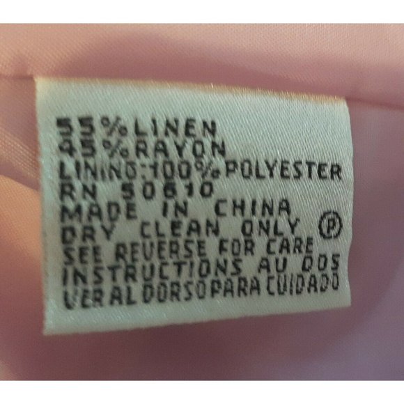 Kasper A.S.L. Blazer Jacket Size 4 Pink Linen Long Sleeve Career - Picture 5 of 9